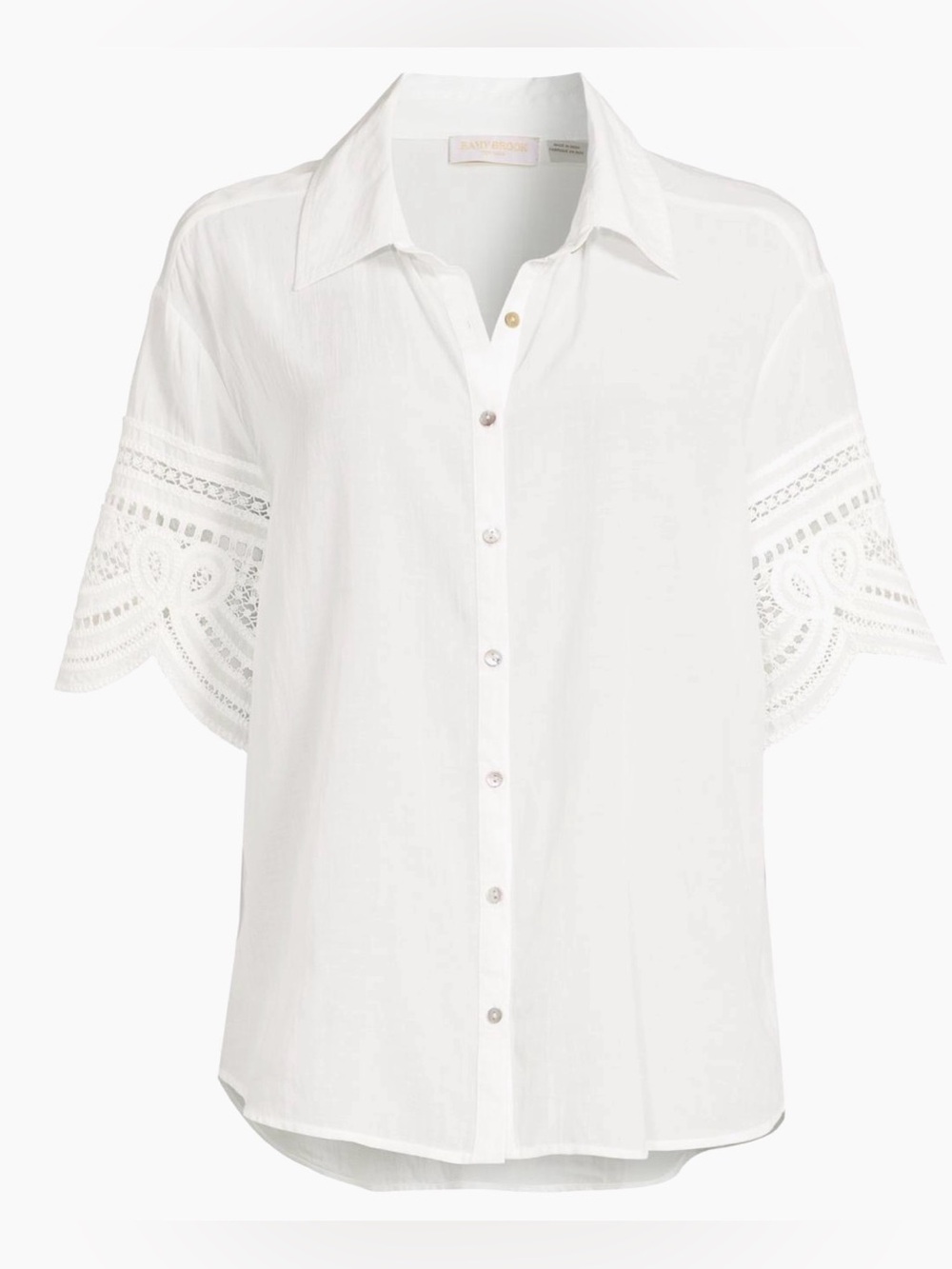 Ramy Brook Shamaya Eyelet-Trimmed swim cover-up top NWT Size L